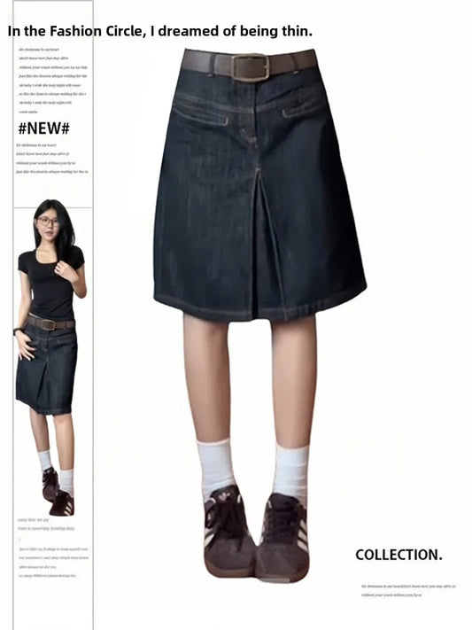 plus Size Low Waist Denim  Skirt Women's Summer Slim Fit Y2K Spicy Girl A-Line Skirt Korean Sle Commute Faion