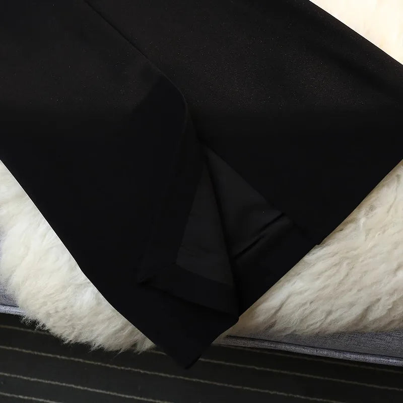 High Waist Suit Sle  Skirt Korean Spring Autumn New Wrap around a Line Skirt for Women Casual Loose Fit a pe