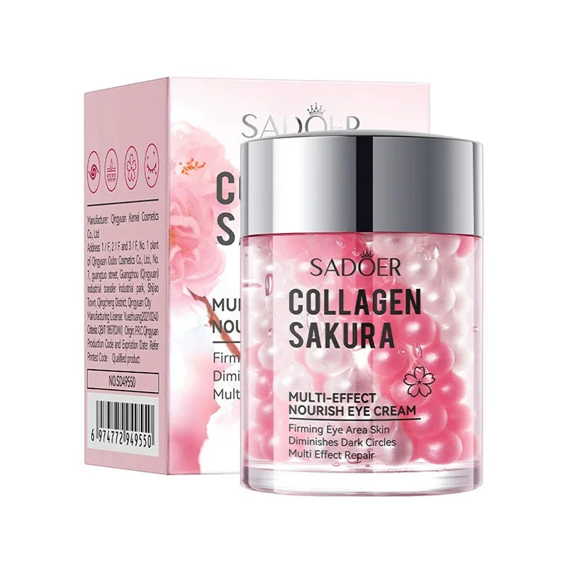SADOER Hyaluronic Acid 24K Golden Sakura Eye Cream Anti Dark Circles Anti Wrinkles Moisturizing Anti-aging Creams Eyes Skin Care