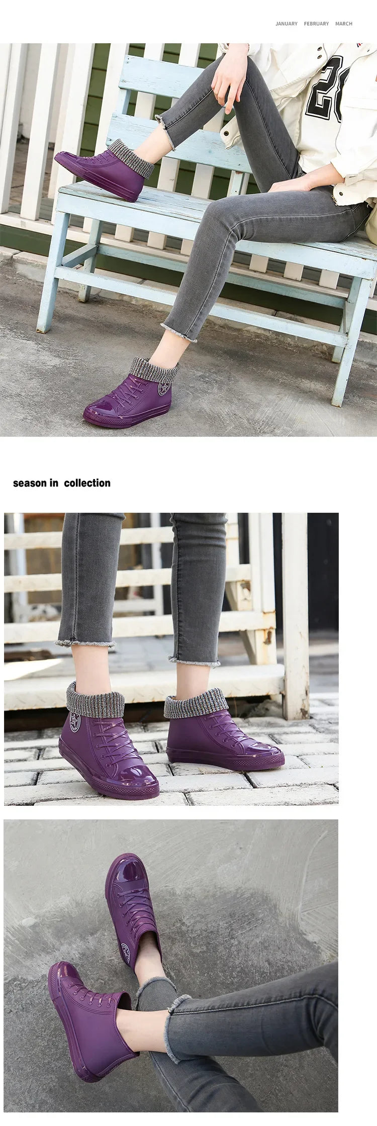 Anti-Slip Short Tube Waterproof Women's Rain Boots Fashionable Kitchen Work Rubber Shoe Covers Fishing Shoes PVC Material Adult