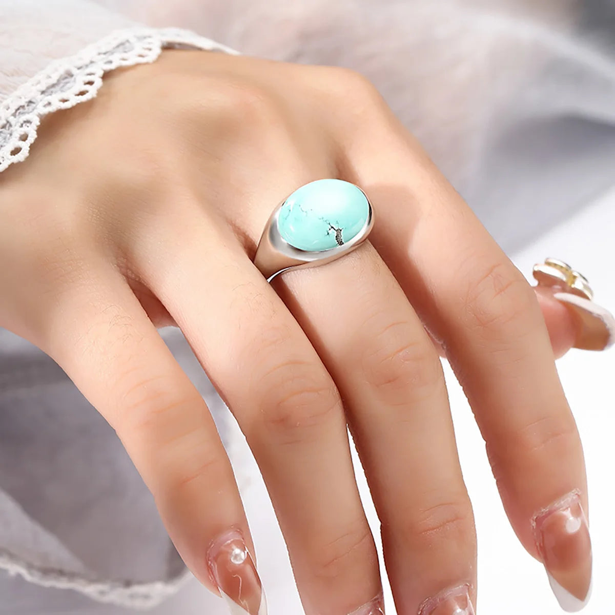 Adjustable Ring Blank Fit 7X9/8X10/10X12mm Oval Glass Cabochons Cameo Tray 925 Silver DIY Rings Setting Jewelry Making