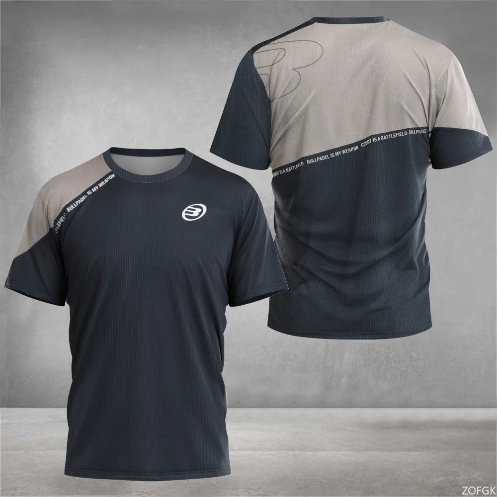 2024 New Padel Element Print Quick-drying Short Sleeve Men's Tennis Breathable Wear Men's Ultra-thin Fitness T-shirt Casual Top