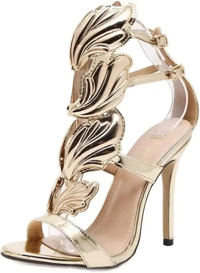 Women Shoes Bowknot Wings Slim Buckle Strap Women's Roman Style Summer Sandals High Heels Large Wedding Formal Sexy Shoe