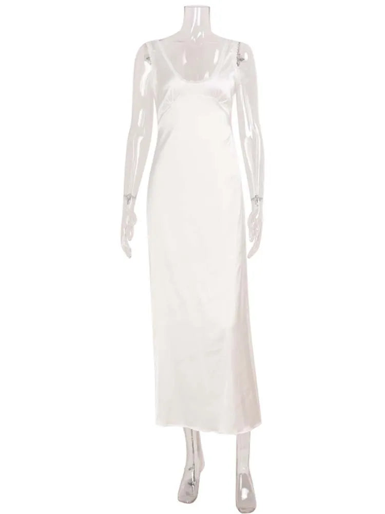 Ahagaga Eelgant Women Dresses Solid Satin Deep V-Neck Lace Up Patchwork Sweet Regular Causal Sheath Party Female Vestidos Robes