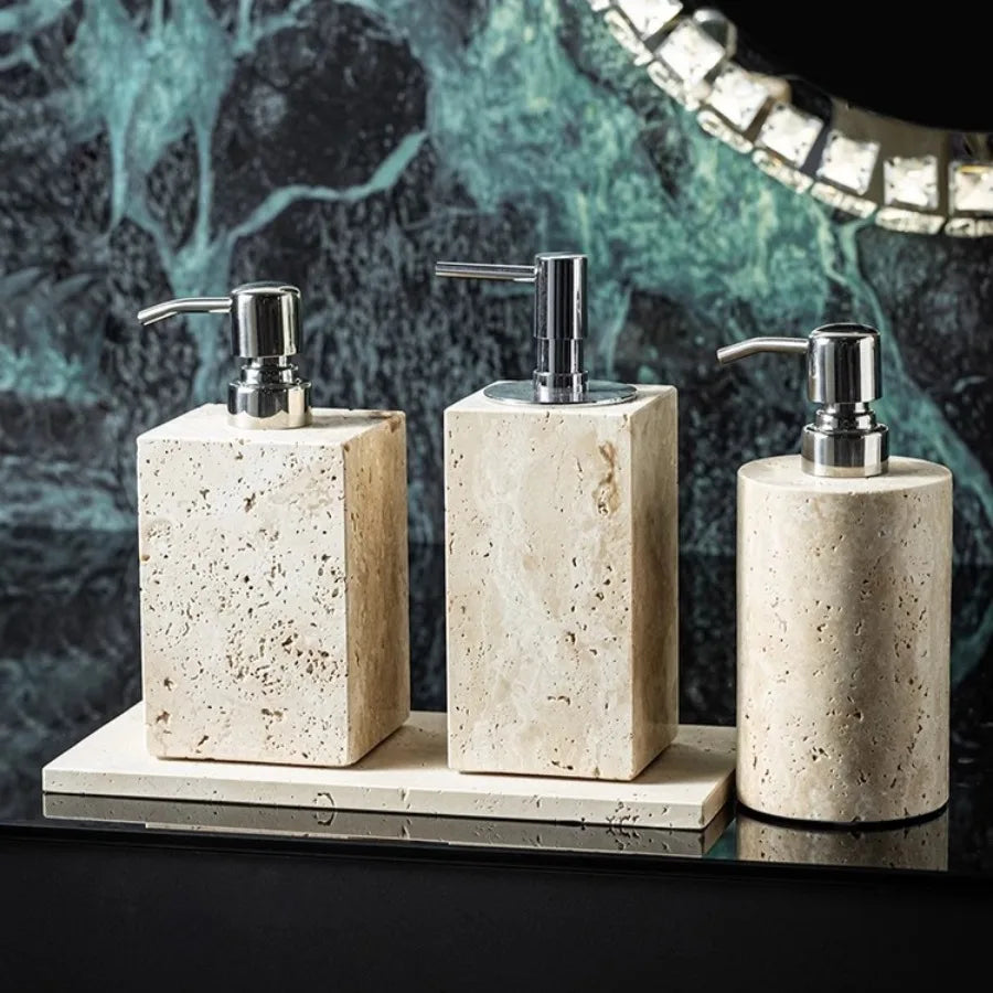 Vintage Rock Wind Cave Ceramic Lotion Bottle Bathroom Shampoo Body Wash Split Empty Bottle Cotton Bumb Box Aromatherapy Bottle