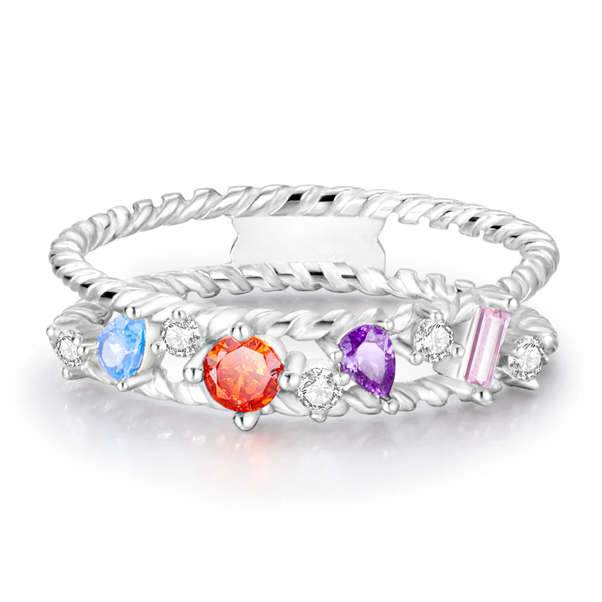 Silver Plated Women Luxury Stackable Ring Real Infinite Flower Daisy Fine Jewelry Rings For Engagement Weddling Party