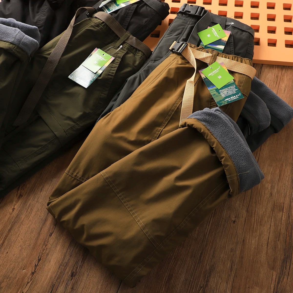 Outdoor Men's Windproof Waterproof Hiking Sports Loose Straight Multibag Workwear Casual Long Trousers Faionable Urban Sle