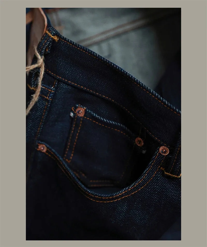 BOB DONG 23oz Extra Heavy Selvedge Denim Jeans Lot 35-3 Raw Denim Slim Straight Leg Pants