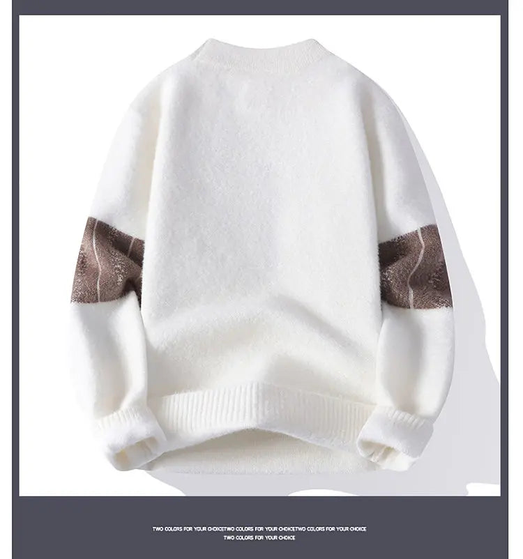 New Winter Tops Handsome Pullover Men Korean Harajuku Mens Christmas Sweaters Grade Luxury Thick Warm Sweater